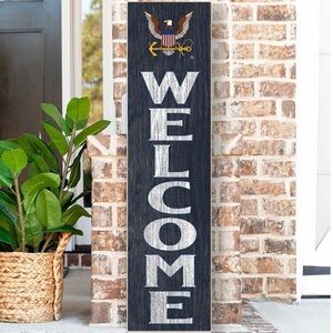 KH Sports Fan US Navy Welcome Leaner Sign 40-in H × 8-in W Patriotic Sign NEW